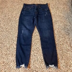 LOFT Make and Loved Denim Jeans Womens Size‎ 29/8 Skinny Dark Wash Distressed
